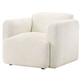 Dorset White Fabric Upholstered Round Track Arm Accent Chair - Ornate Home
