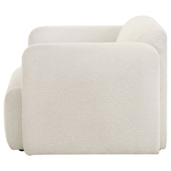 Dorset White Fabric Upholstered Round Track Arm Accent Chair - Ornate Home