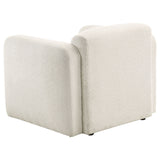 Dorset White Fabric Upholstered Round Track Arm Accent Chair - Ornate Home