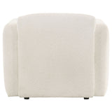 Dorset White Fabric Upholstered Round Track Arm Accent Chair - Ornate Home