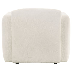 Dorset White Fabric Upholstered Round Track Arm Accent Chair - Ornate Home