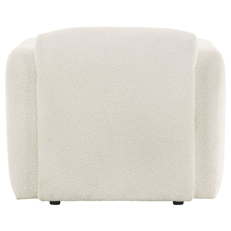 Dorset White Fabric Upholstered Round Track Arm Accent Chair - Ornate Home