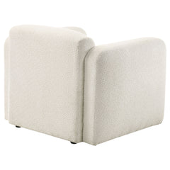 Dorset White Fabric Upholstered Round Track Arm Accent Chair - Ornate Home