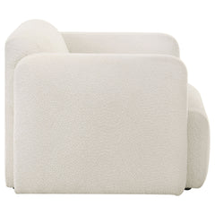 Dorset White Fabric Upholstered Round Track Arm Accent Chair - Ornate Home