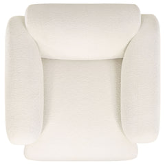 Dorset White Fabric Upholstered Round Track Arm Accent Chair - Ornate Home
