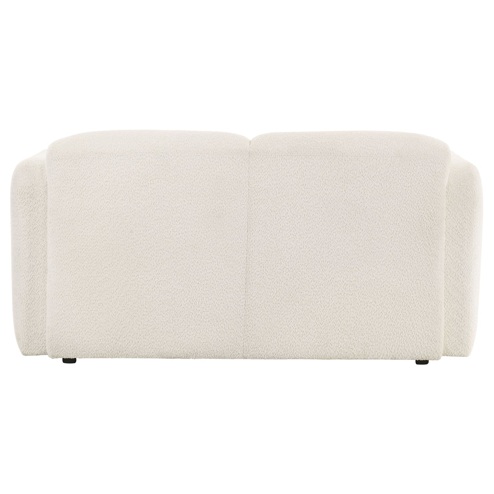 Dorset White Fabric Upholstered Round Track Arm Loveseat - Ornate Home