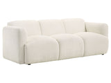 Dorset White Fabric Upholstered Round Track Arm Sofa - Ornate Home