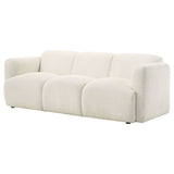 Dorset White Fabric Upholstered Round Track Arm Sofa - Ornate Home