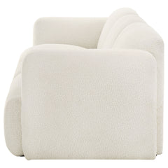 Dorset White Fabric Upholstered Round Track Arm Sofa - Ornate Home