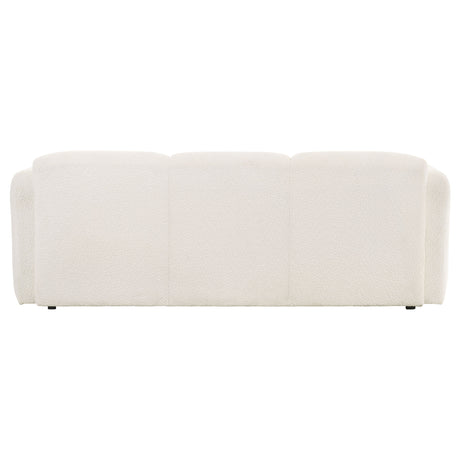 Dorset White Fabric Upholstered Round Track Arm Sofa - Ornate Home