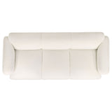 Dorset White Fabric Upholstered Round Track Arm Sofa - Ornate Home