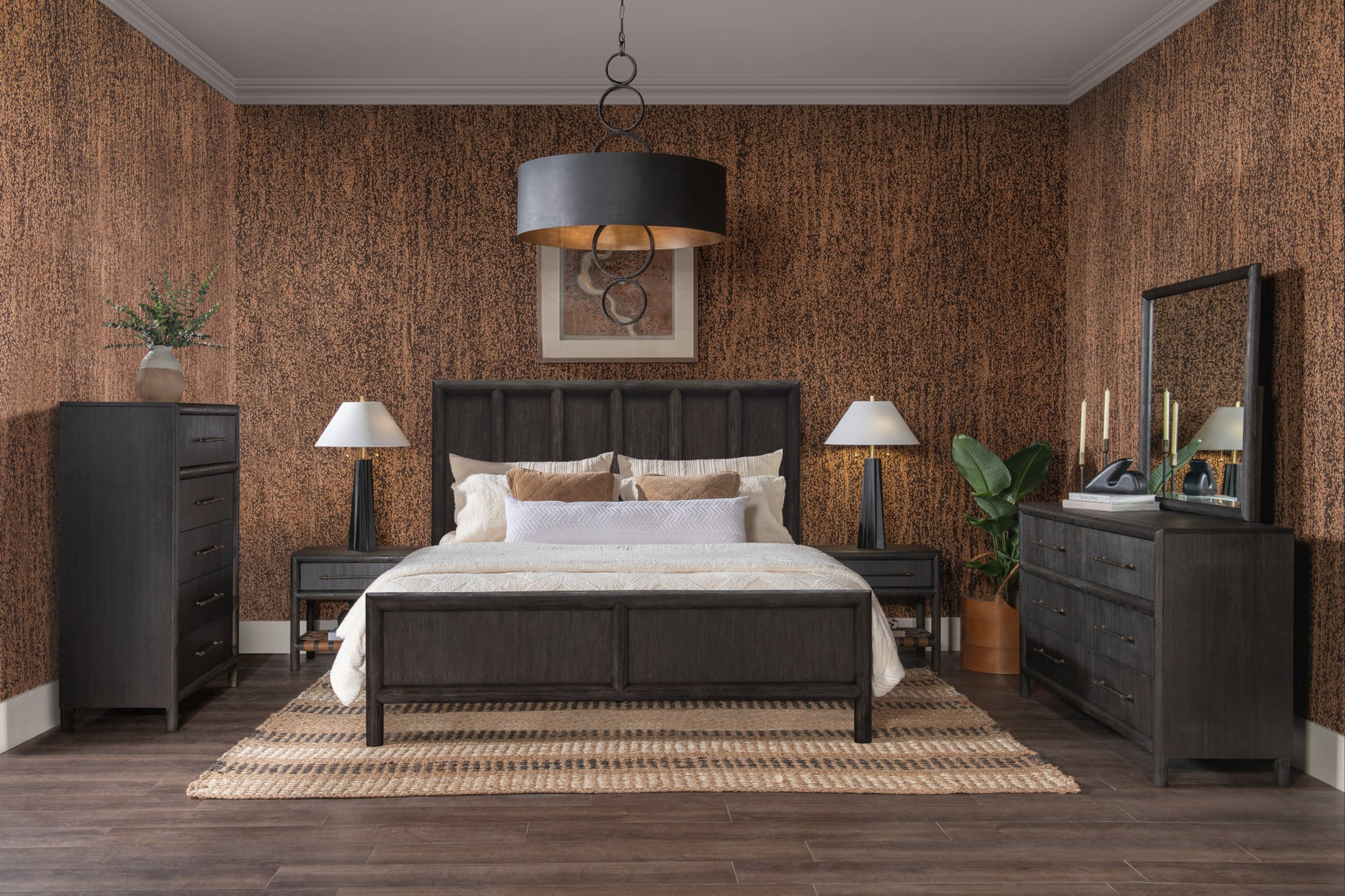 Dorsey Basalt Grey California King Wooden Panel Bed - Ornate Home