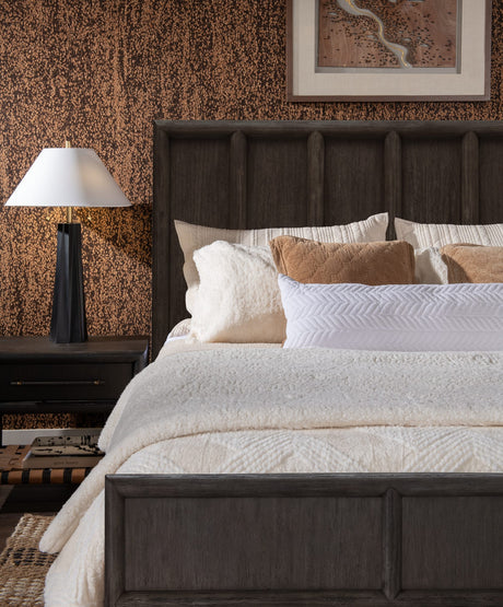 Dorsey Basalt Grey California King Wooden Panel Bed - Ornate Home