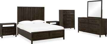 Dorsey Basalt Grey California King Wooden Two Drawer Storage Bed - Ornate Home
