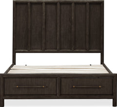 Dorsey Basalt Grey California King Wooden Two Drawer Storage Bed - Ornate Home