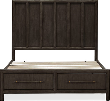 Dorsey Basalt Grey California King Wooden Two Drawer Storage Bed - Ornate Home