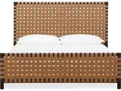 Dorsey Basalt Grey/Ginger King Woven Panel Bed - Ornate Home