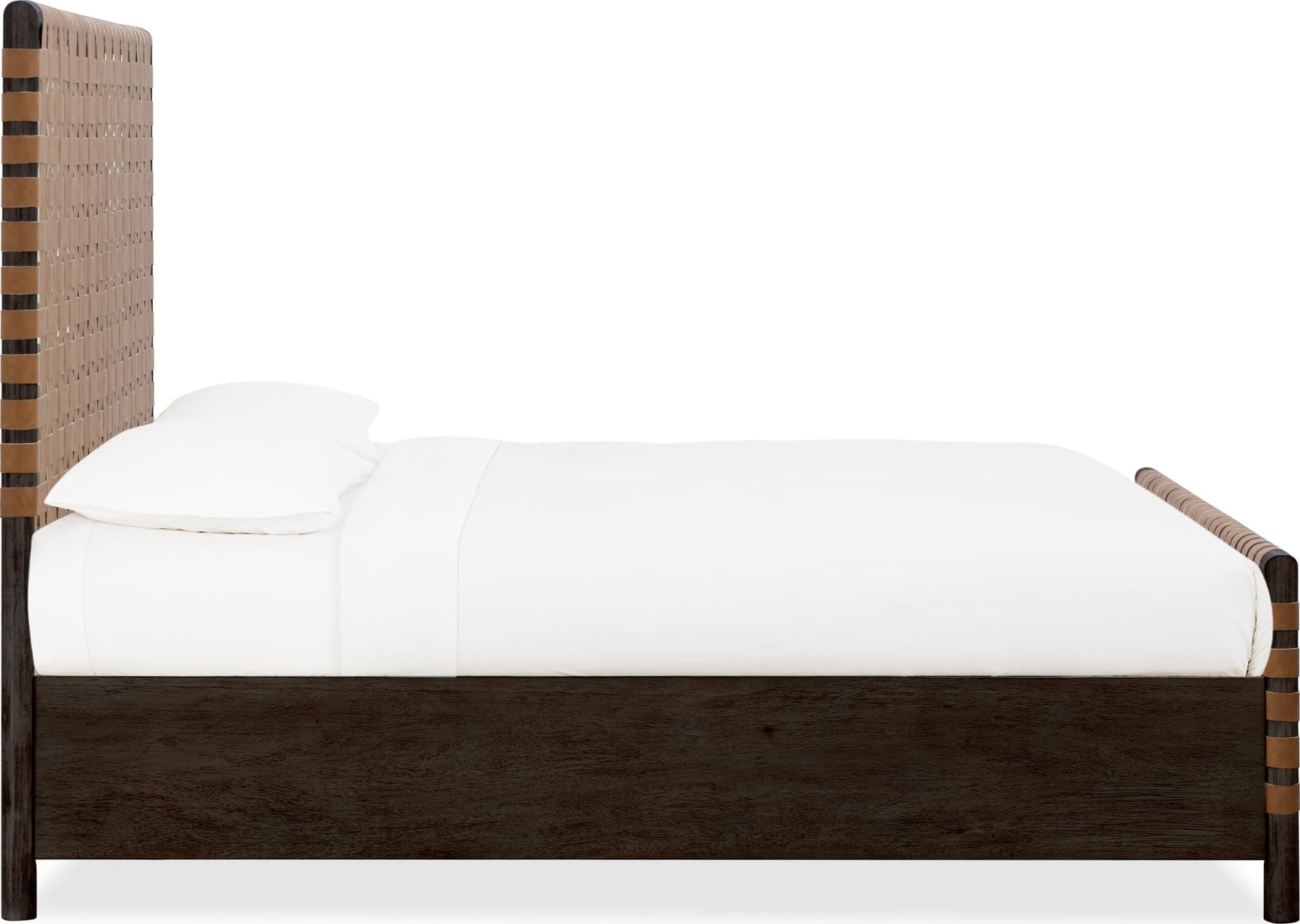 Dorsey Basalt Grey/Ginger Queen Woven Panel Bed - Ornate Home