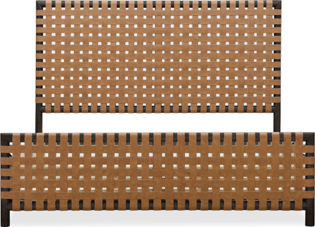 Dorsey Basalt Grey/Ginger Queen Woven Panel Bed - Ornate Home