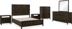 Dorsey Basalt Grey Queen Wooden Panel Bed - Ornate Home