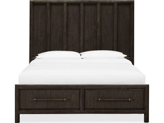 Dorsey Basalt Grey Queen Wooden Two Drawer Storage Bed - Ornate Home