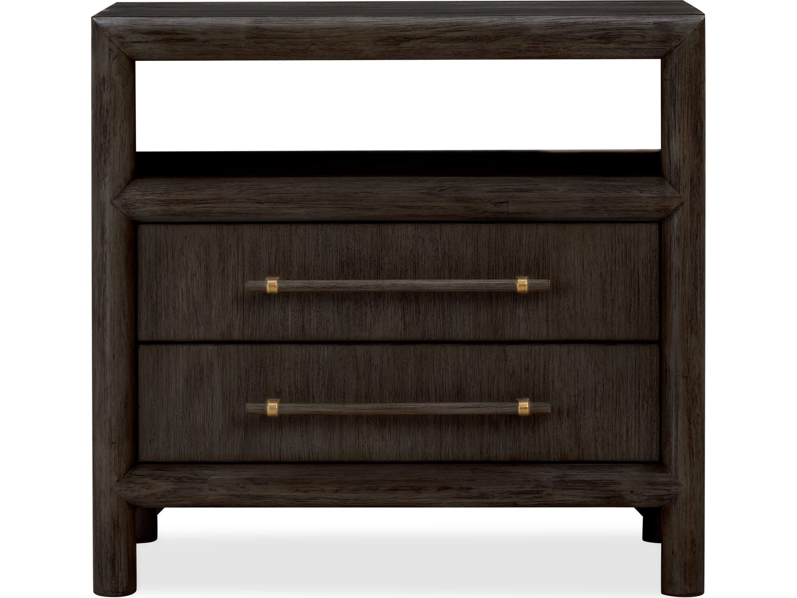 Dorsey Two Drawer USB-charging Nightstand in Basalt Grey — Modus Furniture