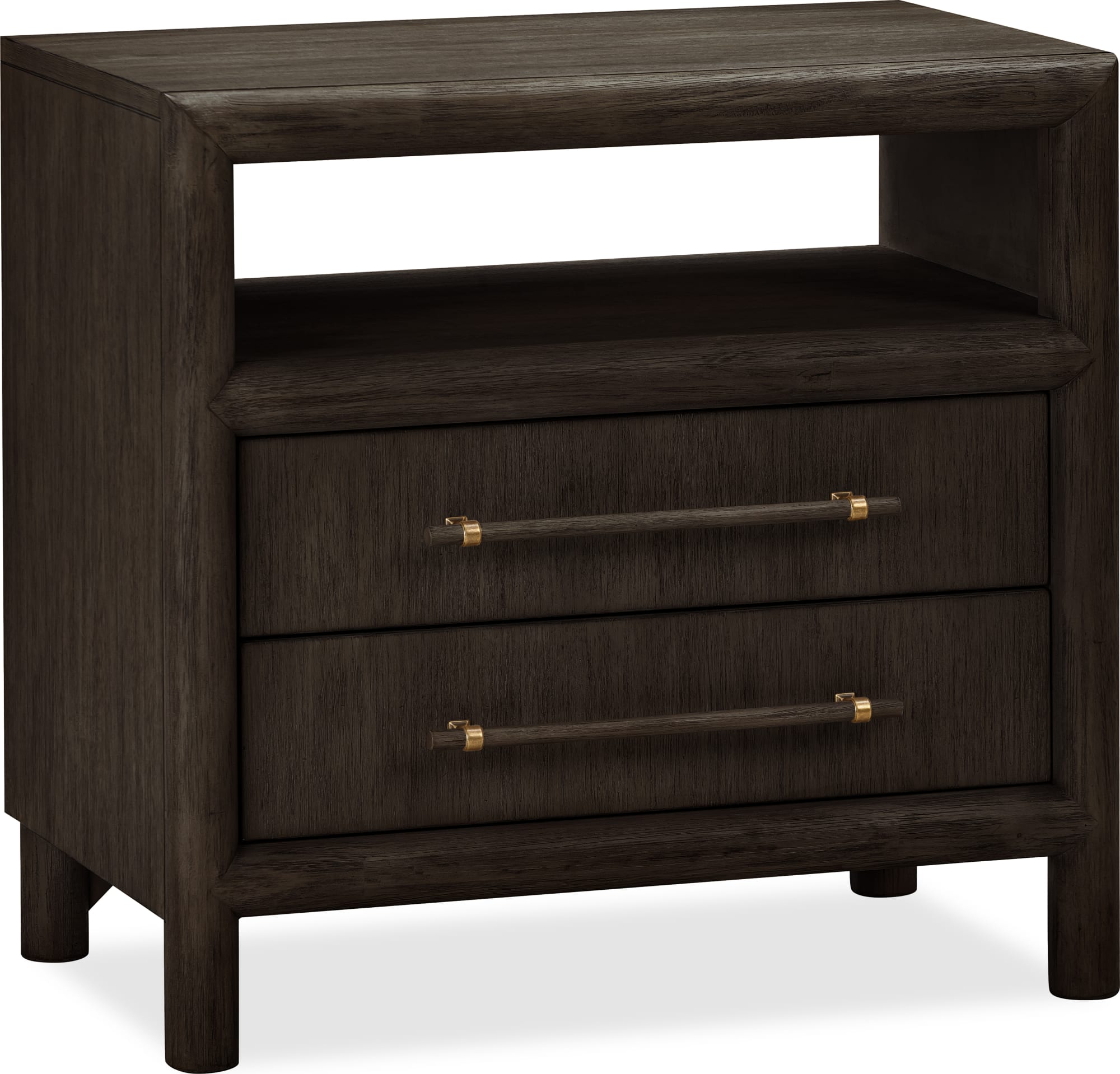 Dorsey Two Drawer USB-charging Nightstand in Basalt Grey — Modus Furniture