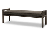Dorsey Boucle Upholstered Wooden Bench in Basalt Grey and Pumpernickel - Ornate Home
