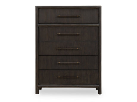 Dorsey Five Drawer Chest in Basalt Grey - Ornate Home