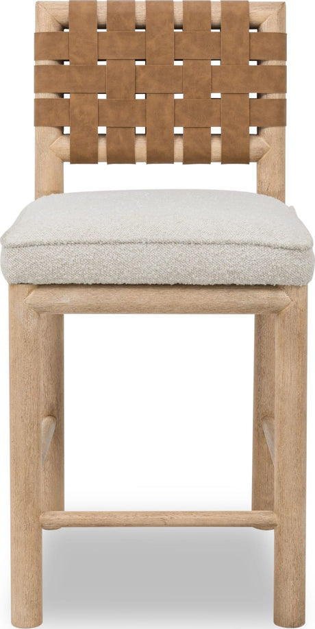 Dorsey Ginger/Ricotta Woven Counter Stool - Ornate Home