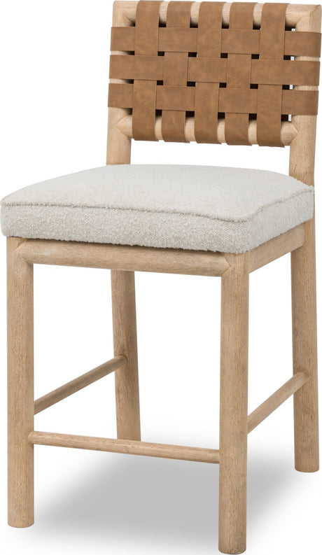 Dorsey Ginger/Ricotta Woven Counter Stool - Ornate Home