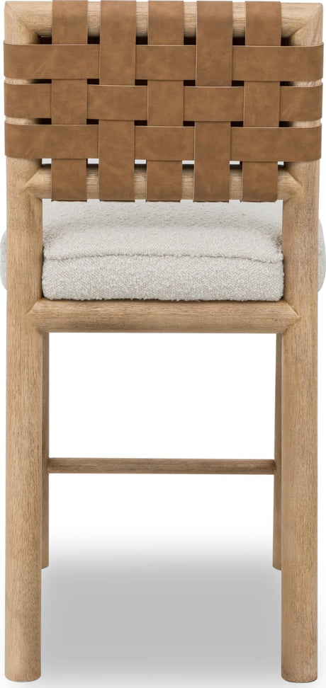 Dorsey Ginger/Ricotta Woven Counter Stool - Ornate Home