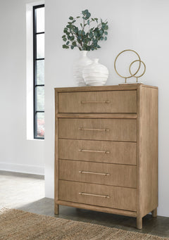 Dorsey Granola Five Drawer Chest - Ornate Home