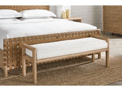 Dorsey Granola/Ricotta Boucle Upholstered Wooden Bench - Ornate Home