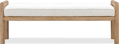 Dorsey Granola/Ricotta Boucle Upholstered Wooden Bench - Ornate Home