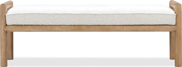 Dorsey Granola/Ricotta Boucle Upholstered Wooden Bench - Ornate Home