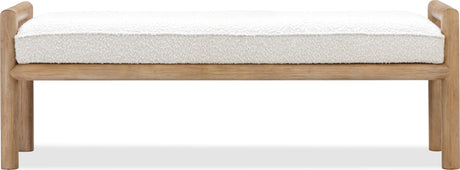 Dorsey Granola/Ricotta Boucle Upholstered Wooden Bench - Ornate Home
