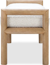 Dorsey Granola/Ricotta Boucle Upholstered Wooden Bench - Ornate Home