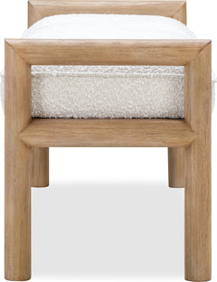 Dorsey Granola/Ricotta Boucle Upholstered Wooden Bench - Ornate Home