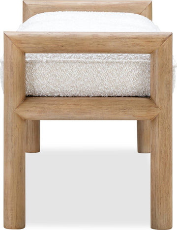 Dorsey Granola/Ricotta Boucle Upholstered Wooden Bench - Ornate Home