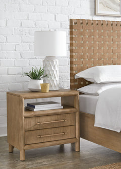 Dorsey Granola Two Drawer USB-charging Nightstand in Granola - Ornate Home