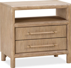 Dorsey Granola Two Drawer USB-charging Nightstand in Granola - Ornate Home