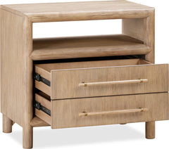 Dorsey Granola Two Drawer USB-charging Nightstand in Granola - Ornate Home