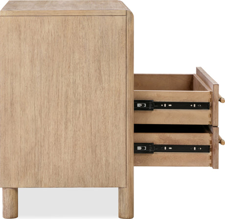 Dorsey Granola Two Drawer USB-charging Nightstand in Granola - Ornate Home