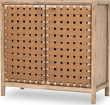 Dorsey Granola Woven Bar Cabinet - Ornate Home