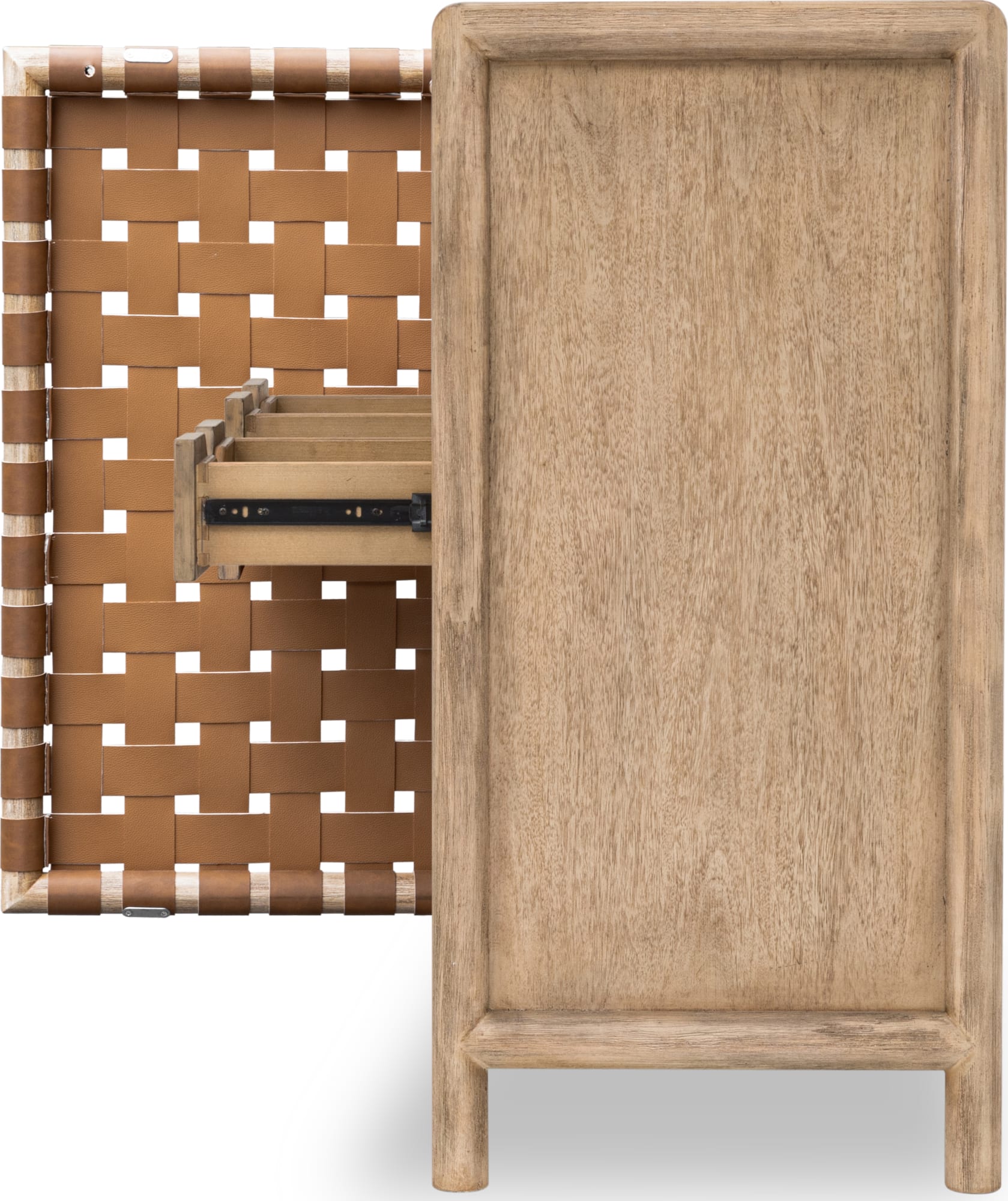 Dorsey Granola Woven Bar Cabinet - Ornate Home