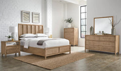 Dorsey Wooden California King Panel Bed in Granola - Ornate Home