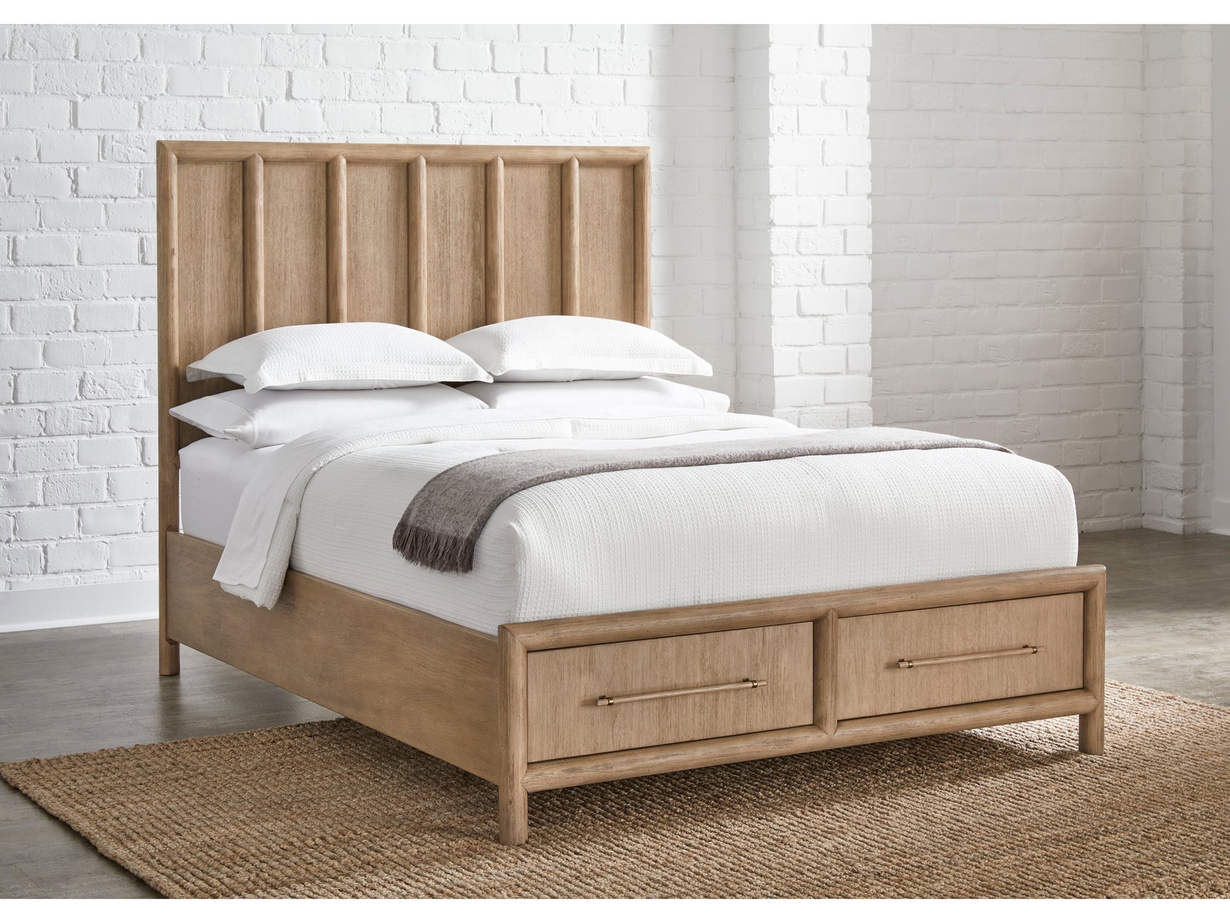 Dorsey Wooden Two Drawer Eastern King Storage Bed in Granola - Ornate Home