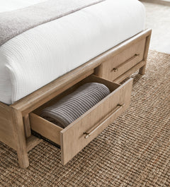 Dorsey Wooden Two Drawer Queen Storage Bed in Granola - Ornate Home
