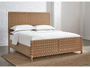 Dorsey Woven California King Panel Bed in Granola and Ginger - Ornate Home
